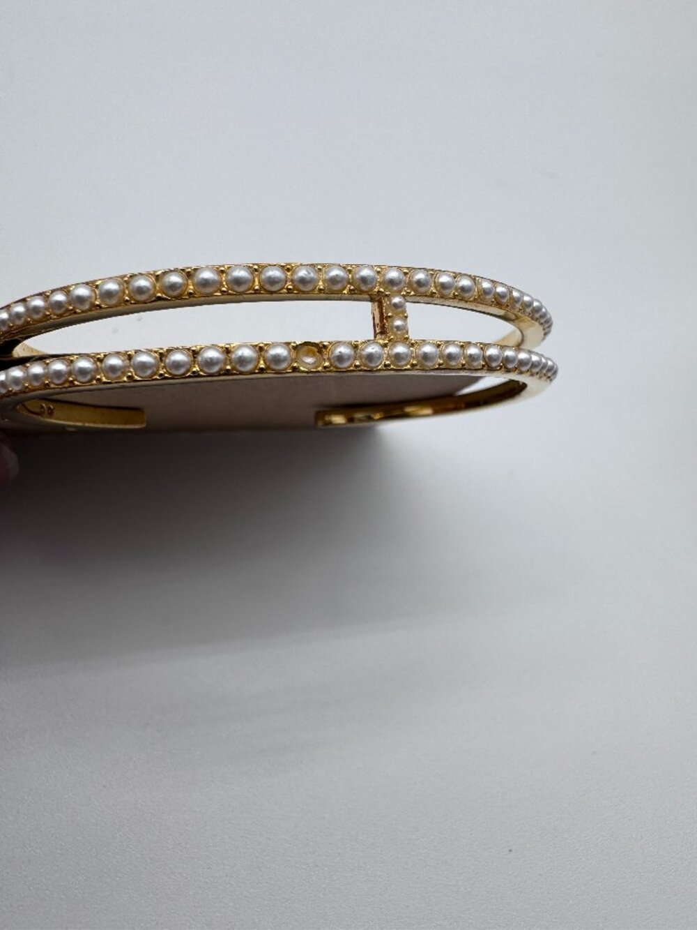 Authentic CH Carolina Herrera Pearl Horseshoe Cuff Bracelet